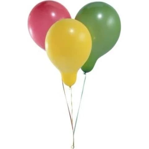3 ballons à l'hélium multicolores