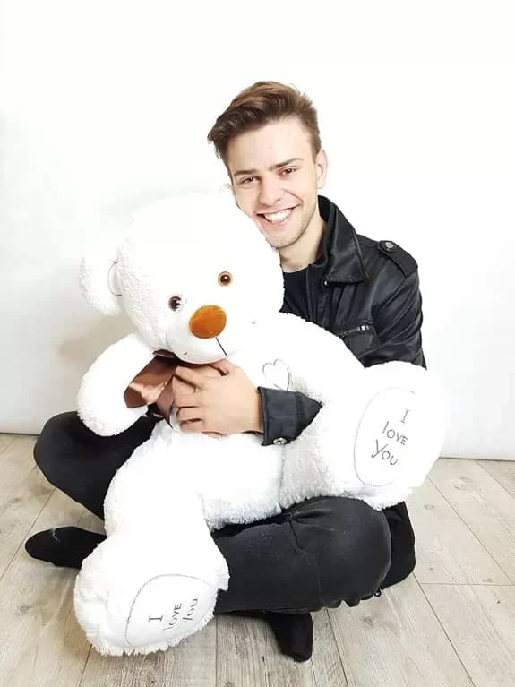 Ours en peluche, blanc, 110 cm.