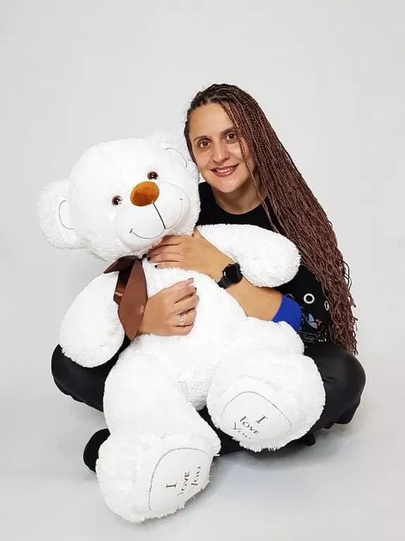 Ours en peluche, blanc, 110 cm.