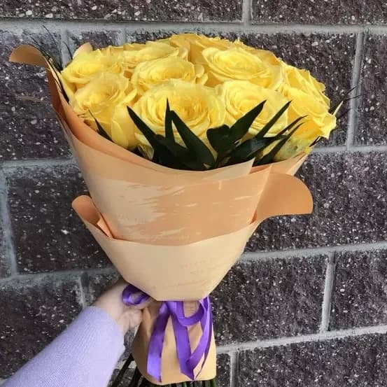 Bouquet de 21 roses jaunes
