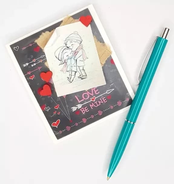 Carte ' L'amour sera à moi ', fait main