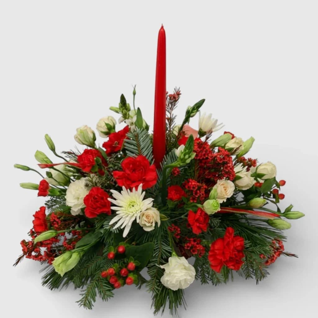 Composition florale ' Sommet du Bonheur ' & Bougie