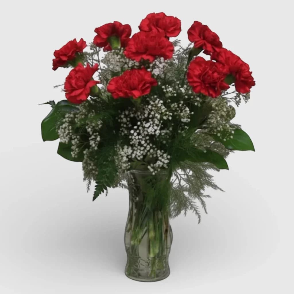 Bouquet d'œillets rouges ' Promenade romantique '