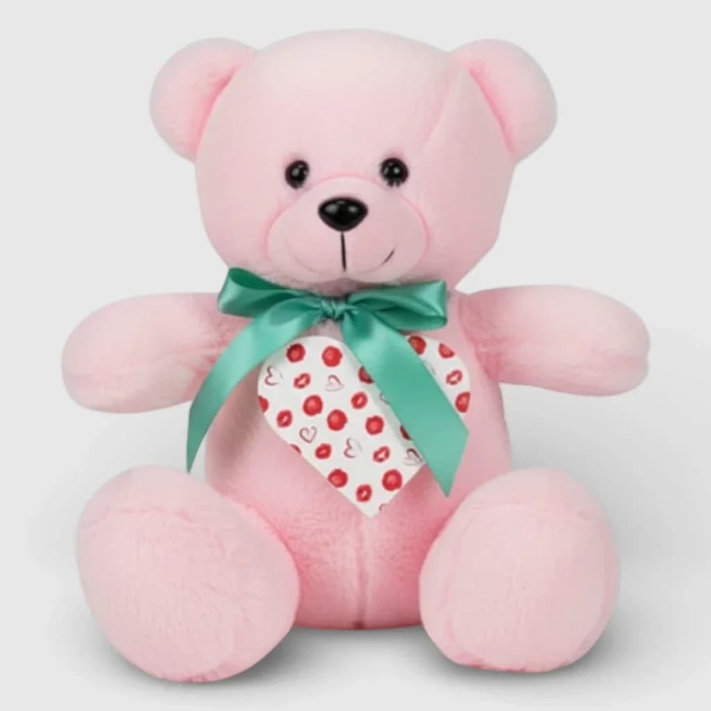 Ours en peluche avec un cœur, rose