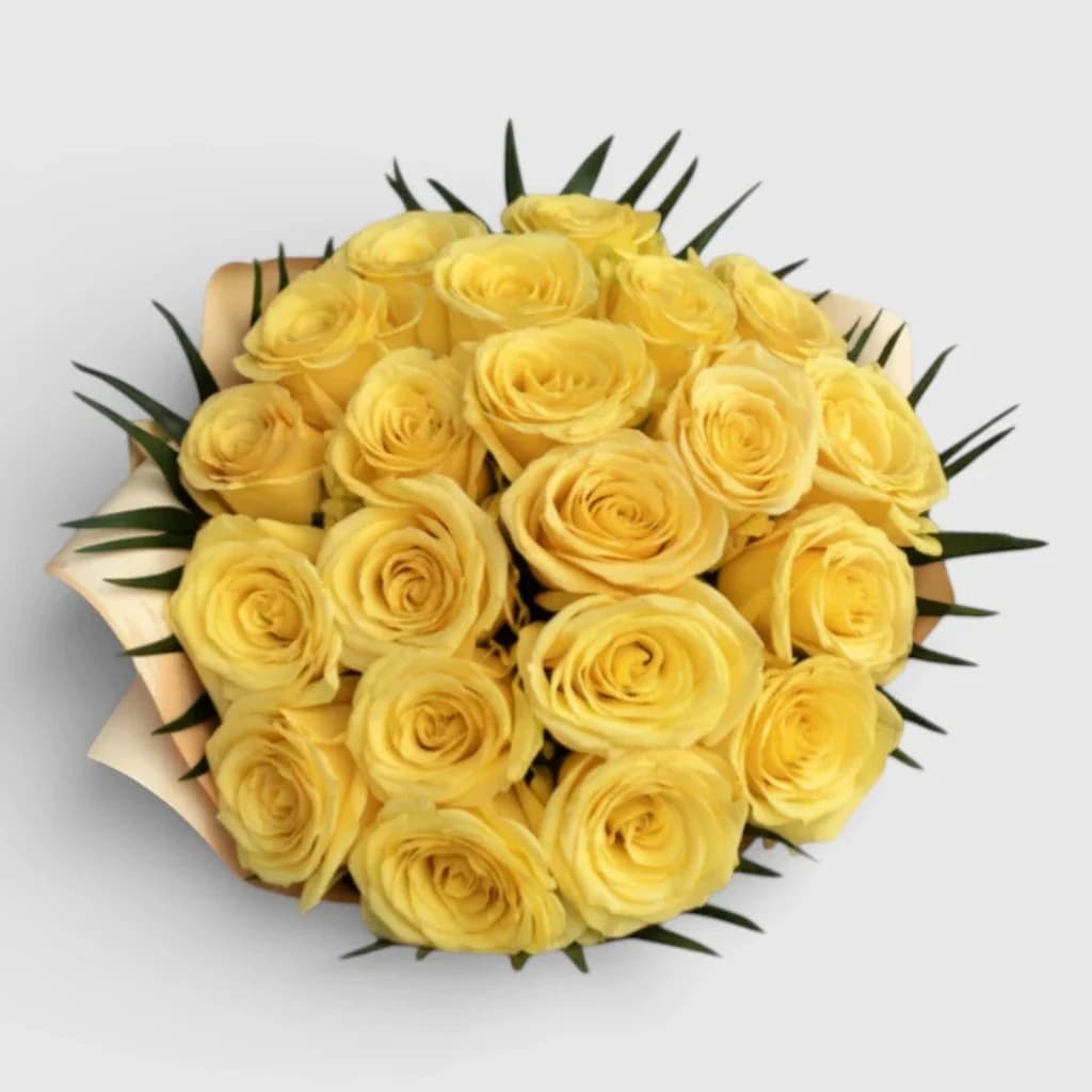 Bouquet de 21 roses jaunes