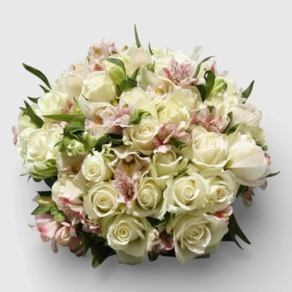 Bouquet de roses blanches ' Ma tendre '