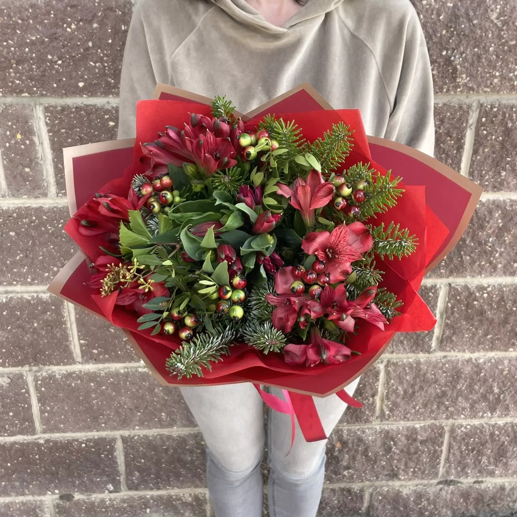 Bouquet de fleurs du Nouvel An ' Flamme rouge '