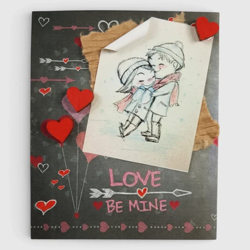 Carte ' L'amour sera à moi ', fait main