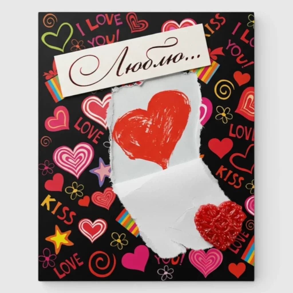 Carte ' J'aime ' n°2, fait main