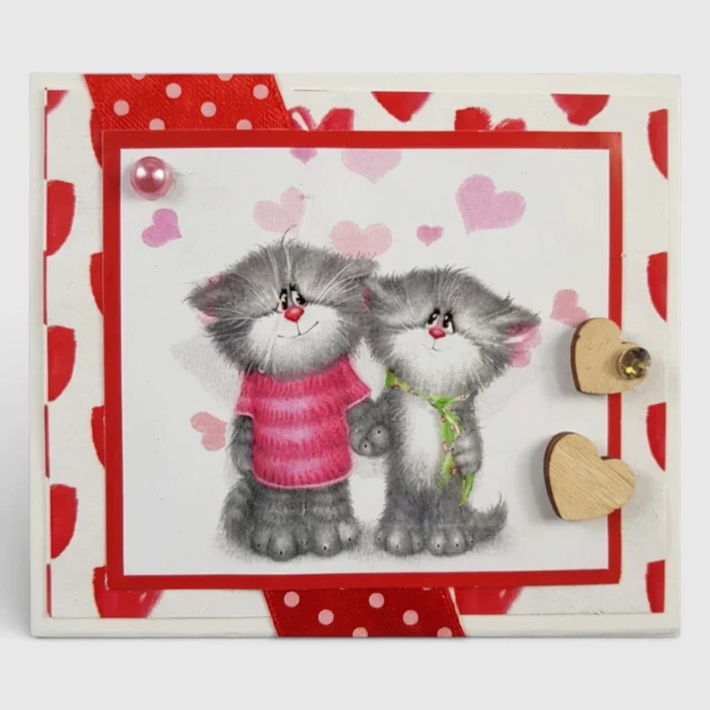 Carte ' Chats amoureux ', fait main