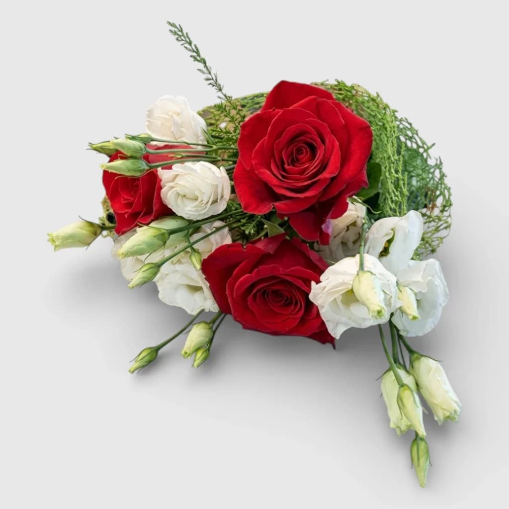 Bouquet de fleurs ' Roses et eustomas '