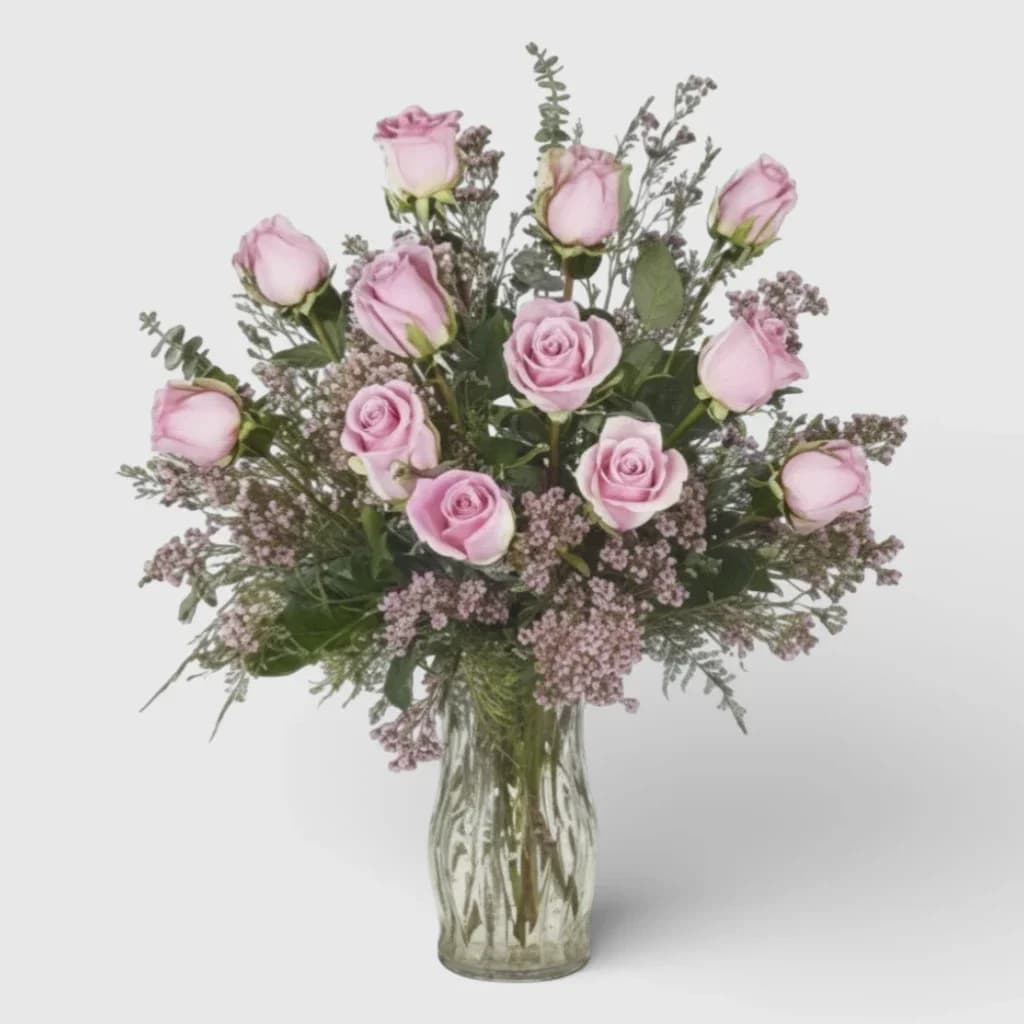 Bouquet de 15 roses ' Cascade rose '