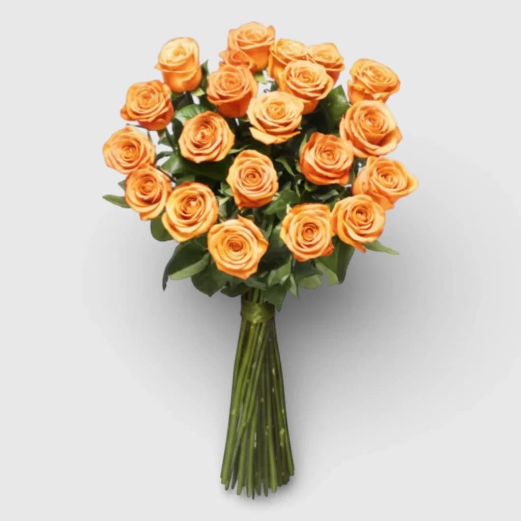 Bouquet de 21 roses orange