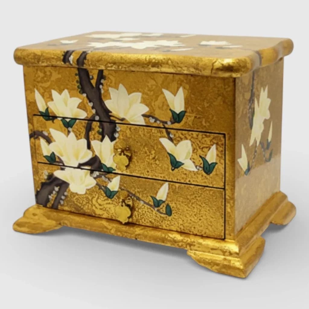 Boîte à bijoux, peinture à la main, bois