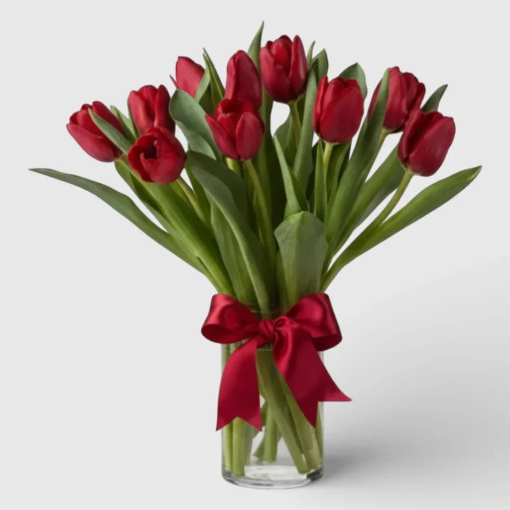 Bouquet de 11 tulipes rouges