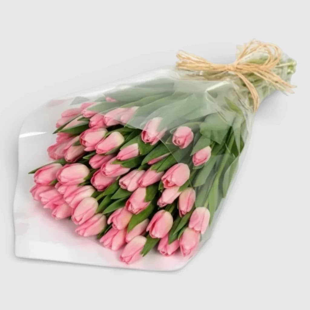 Bouquet de 39 tulipes roses