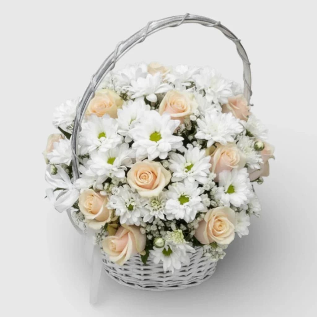 Panier de fleurs ' Sourire délicat '