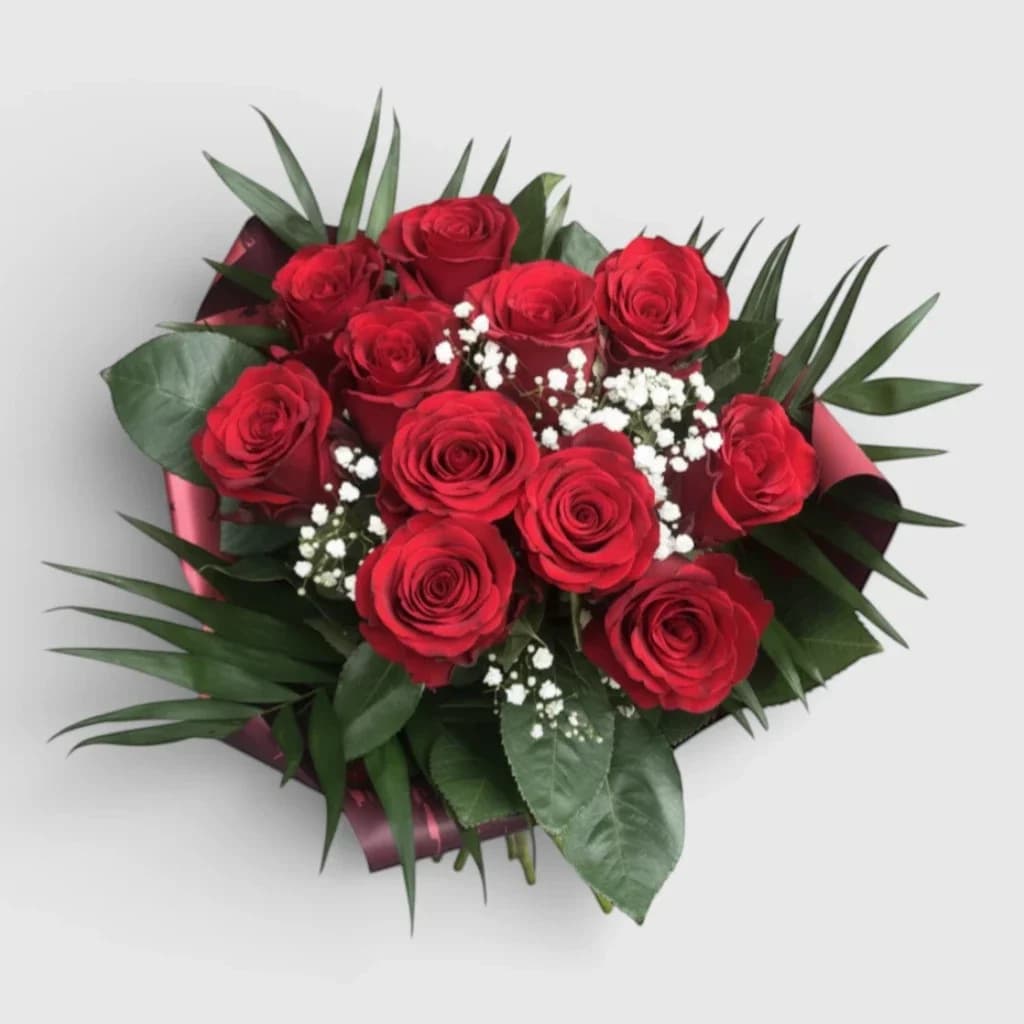 Un bouquet de 11 roses rouges