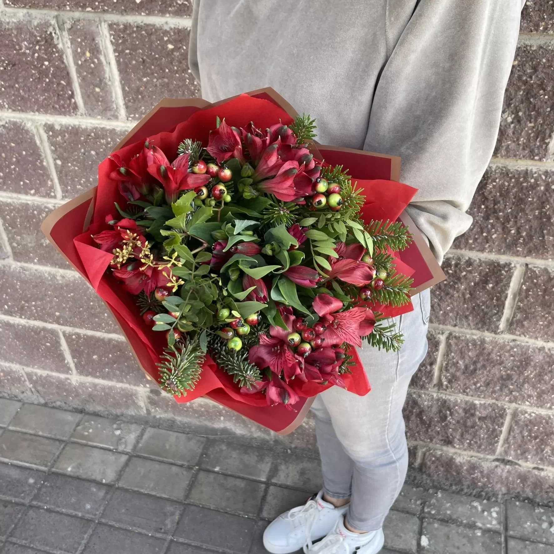 Bouquet de fleurs du Nouvel An ' Flamme rouge '