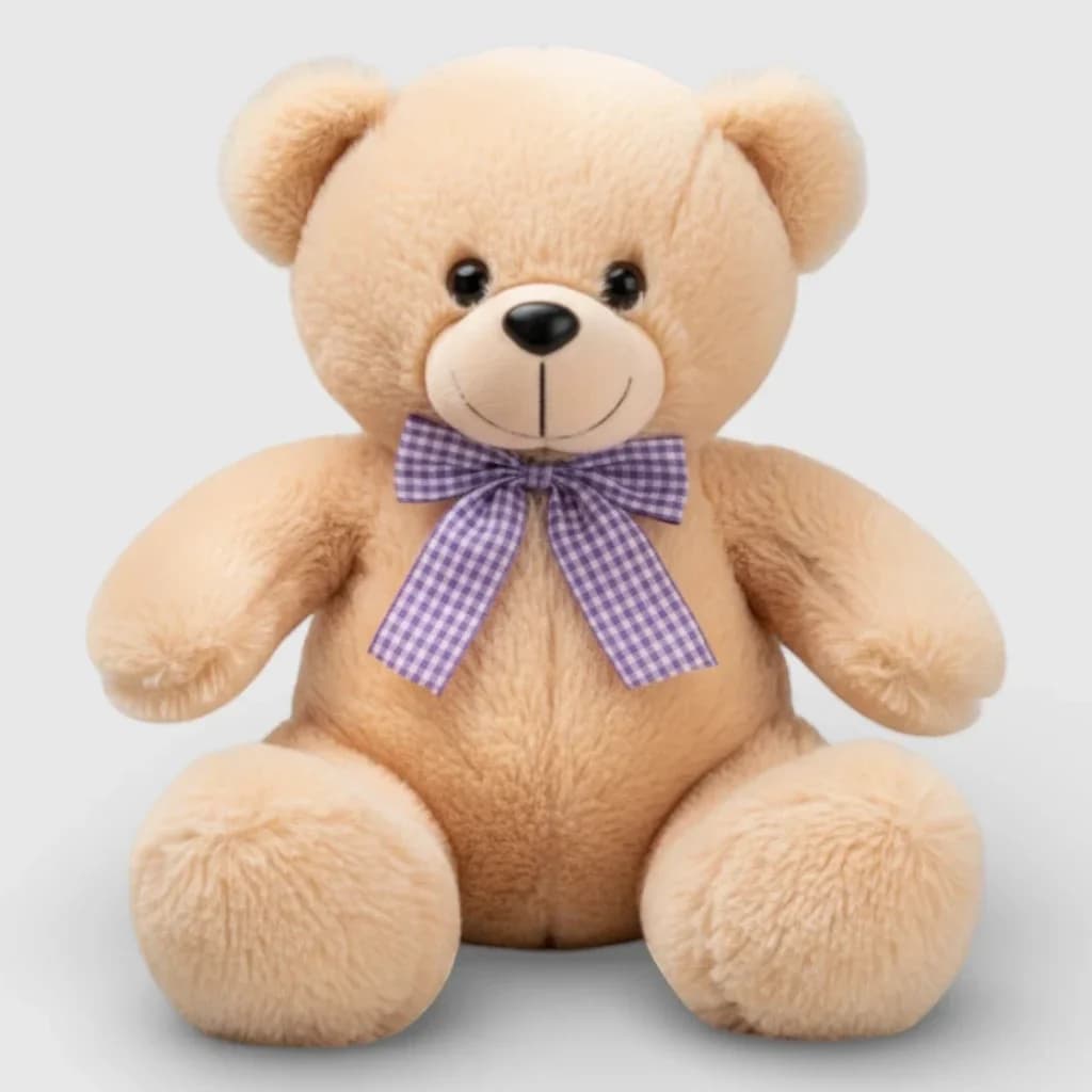 Ours en peluche avec un nœud, marron clair